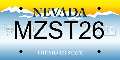 MZST26 Nevada License Plate