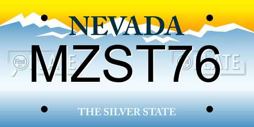MZST76 Nevada License Plate