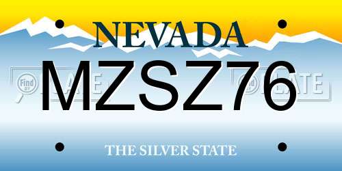 MZSZ76 Nevada License Plate