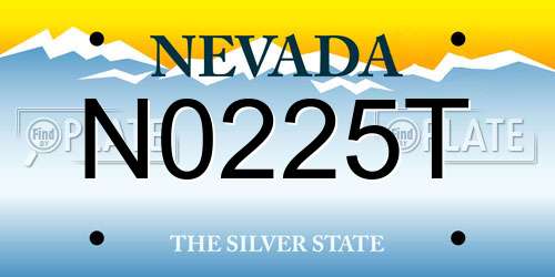 N0225T Nevada License Plate