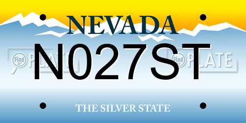 N027ST Nevada License Plate