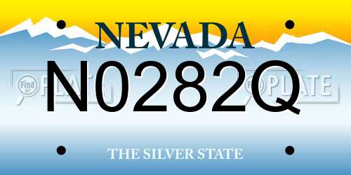 N0282Q Nevada License Plate