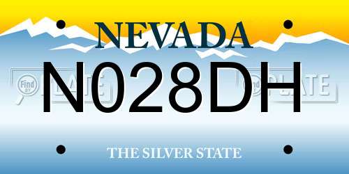 N028DH Nevada License Plate
