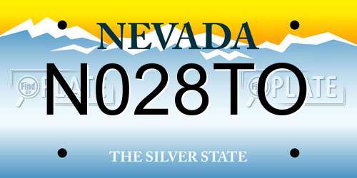N028TO Nevada License Plate