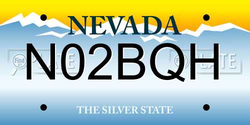 N02BQH Nevada License Plate