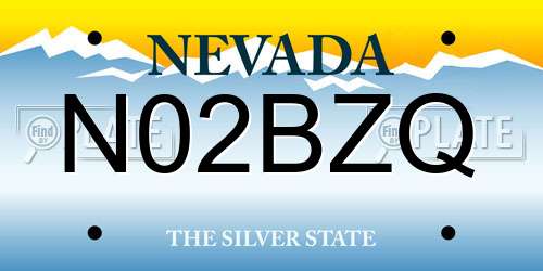 N02BZQ Nevada License Plate