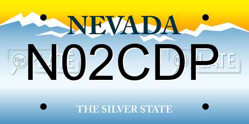 N02CDP Nevada License Plate
