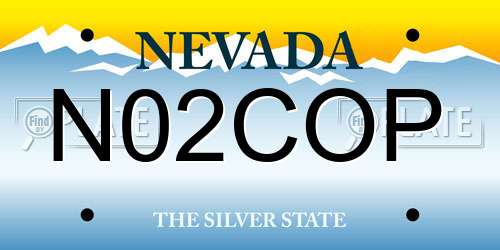 N02COP Nevada License Plate