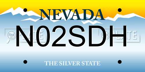 N02SDH Nevada License Plate