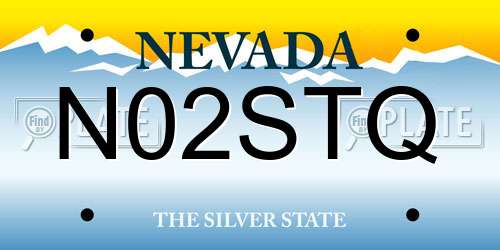N02STQ Nevada License Plate