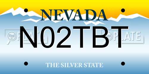 N02TBT Nevada License Plate
