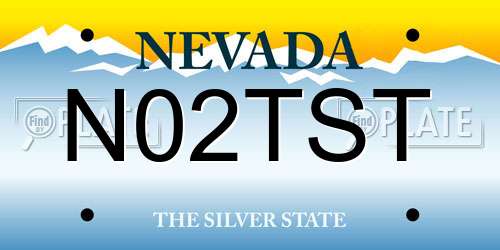N02TST Nevada License Plate