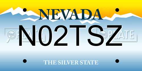 N02TSZ Nevada License Plate
