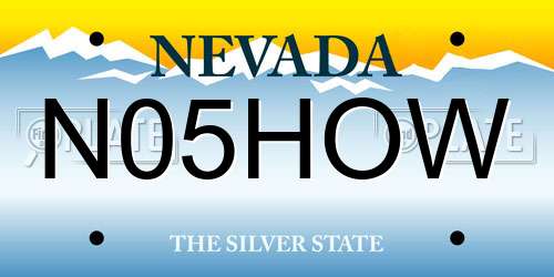 N05HOW Nevada License Plate