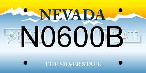 N0600B Nevada License Plate