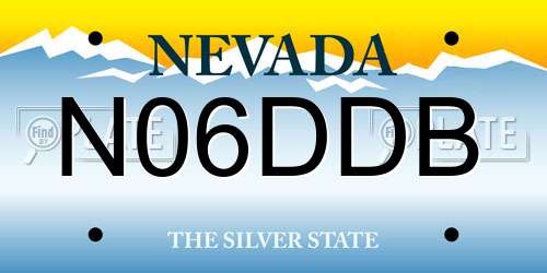 N06DDB Nevada License Plate