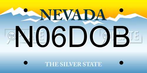N06DOB Nevada License Plate