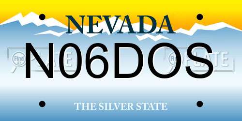 N06DOS Nevada License Plate