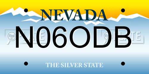 N06ODB Nevada License Plate