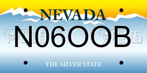 N06OOB Nevada License Plate
