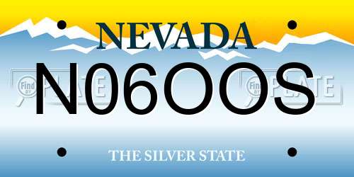 N06OOS Nevada License Plate