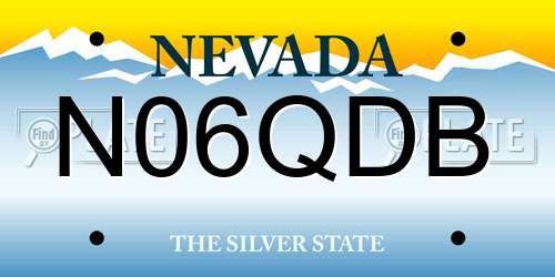 N06QDB Nevada License Plate