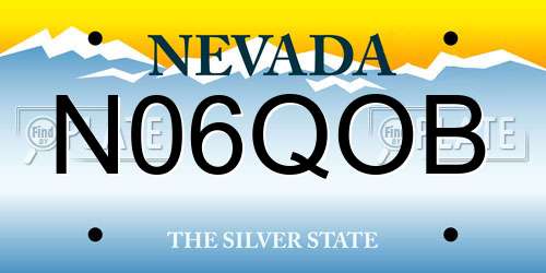 N06QOB Nevada License Plate