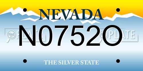 N0752O Nevada License Plate