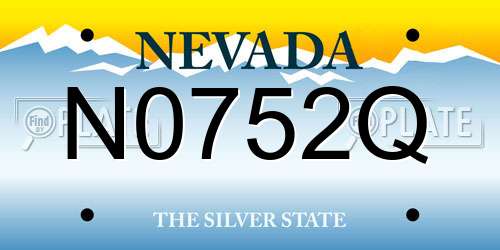 N0752Q Nevada License Plate