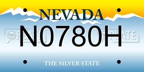 N0780H Nevada License Plate