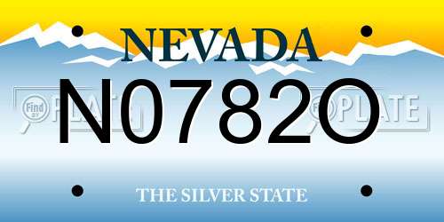 N0782O Nevada License Plate