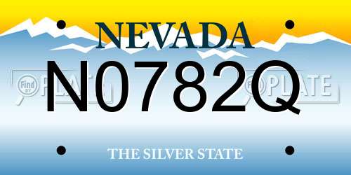 N0782Q Nevada License Plate
