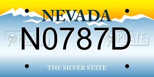 N0787D Nevada License Plate