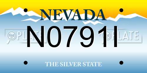 N0791I Nevada License Plate