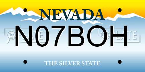 N07BOH Nevada License Plate