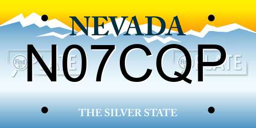 N07CQP Nevada License Plate