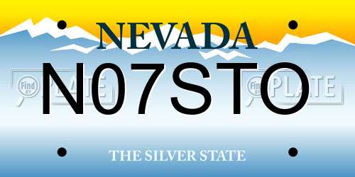 N07STO Nevada License Plate