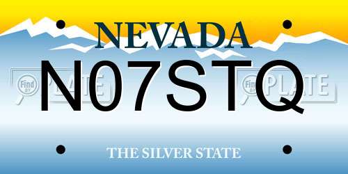 N07STQ Nevada License Plate