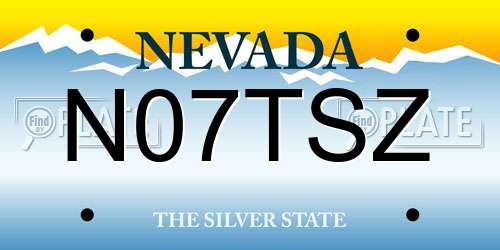 N07TSZ Nevada License Plate