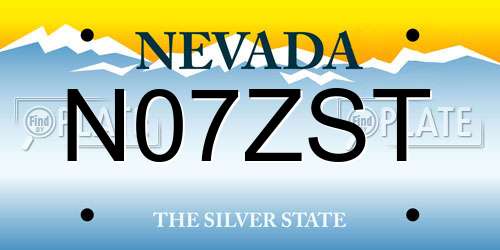 N07ZST Nevada License Plate