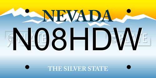 N08HDW Nevada License Plate