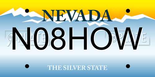 N08HOW Nevada License Plate