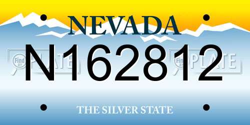 N162812 Nevada License Plate