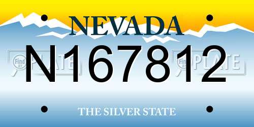 N167812 Nevada License Plate