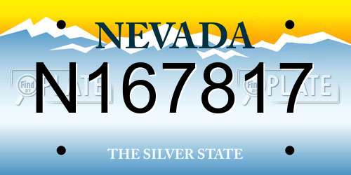 N167817 Nevada License Plate