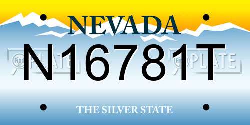 N16781T Nevada License Plate