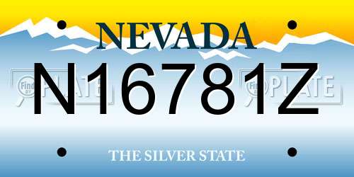 N16781Z Nevada License Plate
