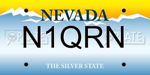 N1QRN Nevada License Plate