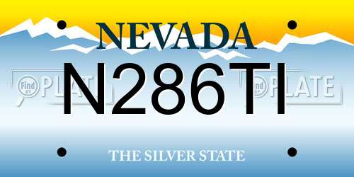 N286TI Nevada License Plate