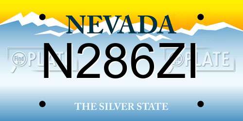 N286ZI Nevada License Plate